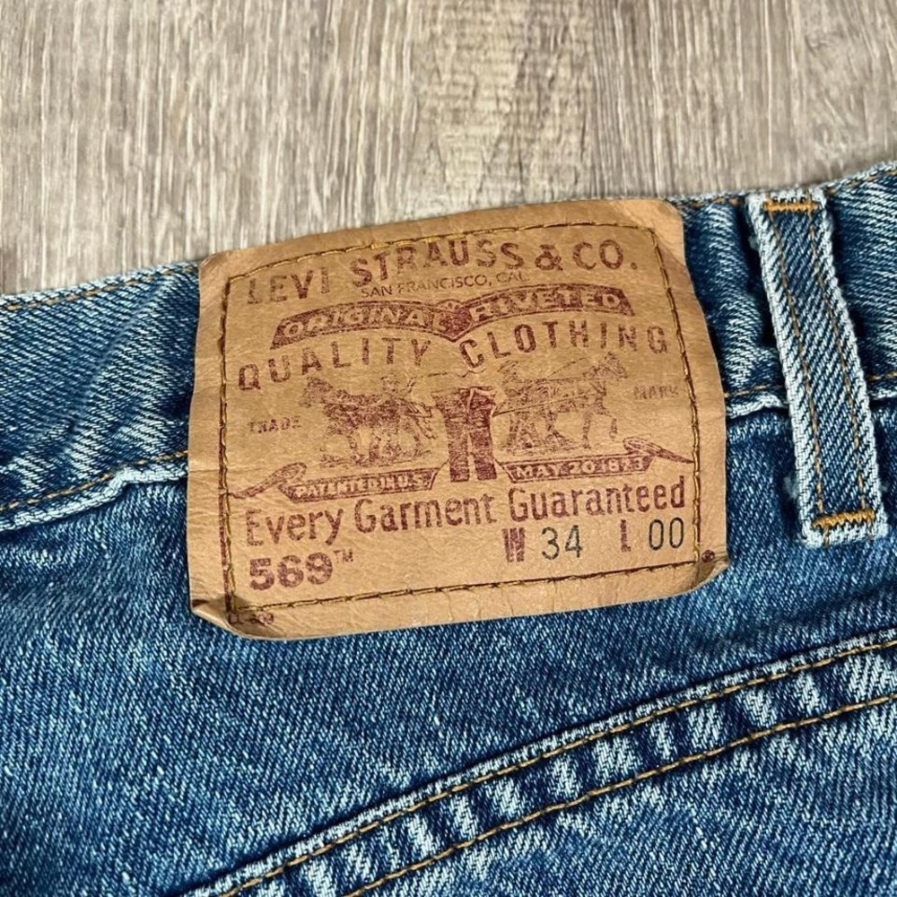 Men's‎ Vintage Levi's Blue Denim Jorts 100% Cotton Size 34" - Picture 5 of 6